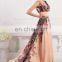 Grace Karin Deep V-Neck Flower Pattern Chiffon Long Floral Print Bridesmaid Dresses CL7502
