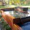 Corten Steel Round Sculpture Water Fountain For Garden