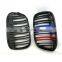Gloss Black Double Line Three Color Car Mesh Grills For BMW New f48 x1