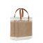 Jute handbag shopping joint bread  burlap marketing  lunch  environmental protection  leather, portable bag