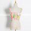 TWOTWINSTYLE Print Patchwork Ruffle Mesh Vest For Women Spaghetti Strap Vintage