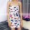 2020 Summer Bodycon Backless Ladies Party High Street Butterfly Print Spaghetti Strap Sheath Dress Women Mini Dress