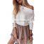 Ladies stylish no shoulder sweatshirts and blouses for 2020 summer
