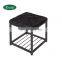 Reatai High Quality Black Ice Velvet Fabric Steel Frame Ottoman With Leg