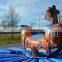 Pirate Ship Theme Interactive Inflatable Adult Pull Riding Games For Events