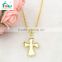 Gold cross pendant with gold chain