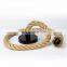 Rustic vintage hemp rope lighting pendant light electric cable haing lamp