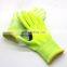 Green HDPE PU Cut Work Gloves With Reinforced Thumb Cut Resistant Level 5 Safety Hand Protection Gloves Guantes Anticorte