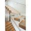 Modern indoor metal iron straight stair mono stringer floating staircase