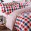 Best selling bright color bed cover quilt red plaid print new bedroom set 100%cotton kids duvet cover set