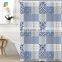 Latest design blue tile collection peva shower curtain