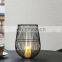 Factory wholesale home decor Black metal wire led candle holder decorative tealight candle holder