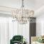 New silver iron chandelier for kitchen crystal glass pendant light for dining room