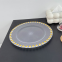 Gold Edge Beaded Acrylic Plate Charger Clear Round Table Dishes For Wedding