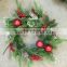 MIni Elegent Plastic Christmas Wreaths with artificial pine needle,Christmas decoration pvc christmas wreath with ball