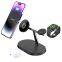Magnetic 15W Fast Charge 3-in-1 Wireless Charger Multi-function Desktop Charging Station Base Stand Solid Design