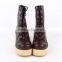 7 cm heel fashion middle Brown lace up ruuber bottom leather Boots lolita shoes