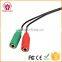 4-Pole 3.5mm to Microphone and Earphone Jack Audio Adapter Cable