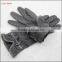 women touch screen woolen gloves with leather bow mouth and hand clasp