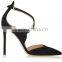 Private Label Women High Heel Shoes Designer Shoes Ankle Accross Strap Women Famous Brands Pointed Toe Heel Pumps Woman