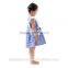 wholesale children girls summer dresses blue plaid cotton children wears baby girls garment freshness