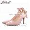 Wholesale OEM ODM Pointed toe ladies high heel shoes leather spring sandals nice women shoes for 2016