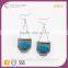 E75312402 Fox silver gps earrings for women vintage blue gemstone rhinestone chandelier bridal long drop wedding earrings