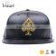 Custom embroidery leather cap black leather caps