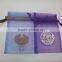 lovely purple printed organza gift bag for kids
