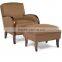 hotel room chair, leather lounge chair and ottoman HDL1654