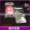 clear plastic bag with hang hole/plastic zipper cosmetic bags/double side transparent plastic bag with pockets