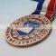 Customs metal medal of honor with ribbon for competition