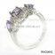 2015 Latest Design Diamond Copper Ring Plated Gold Wedding Ring Supplier