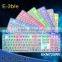 E-3LUE EM725 professional multimedia gaming keyboard with rainbow color