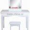Modern Makeup Dresser Wooden Dressing Table with Mirrors and Rotatable Drawers and Stool and Stylish Designs for Bedroom