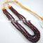 Natural Rhodonite Garnet Roundle Beads 3 strands in 1 necklace