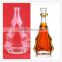 Novelty helerogenic tiger head shape bottle crystal embossed bottles square wine bottles