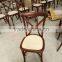 Solid wood mahogany stacking cross back chair with rattan seat