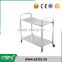 TJG high quality Stainless Steel 2-layer trolley Commercial Bus Cart Kitchen Food Catering Rolling Dolly