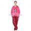 Kevince flannel pyjama set heart print cap knitting woman clothing nightwear homewear MOQ 1000sets