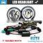 7 inch round semi sealed beam high/low led LED Halo Ring jeep headlight