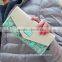 2015 Hot Fashion Women Wallets Flowers Printing PU Leather Long Wallets Portable Change Purse Delicate Casual Lady Cash Purse