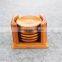 Tea Round Bamboo Wood Trivet Coaster Placemat Tool Set with Holder Rack