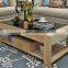 wooden particle board coffee table with 8mm tempered glass