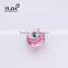 1 2/7 inch furniture hardware depression pink cabinet glass handle with zinc