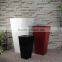 Modern Style Small Square Black Fiberglass Garden Planter Flowerpot