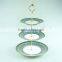 3 tier cheap decal ceramic cake plate stand for weeding/party use in stock