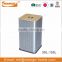 Square MDF Lid Stainless Steel Laundry Basket