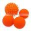 Massage ball set with 1 lacrosse ball 1 peanut ball 1 spiky ball