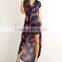 Hi-Low Dress Boho Clothing Dress 95% polyester / 5% spandex fabric Knitting Floral Flowers for dresses